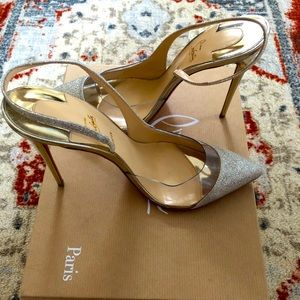 Brand New Authentic Limited Silver Sparkle Louboutin Pumps